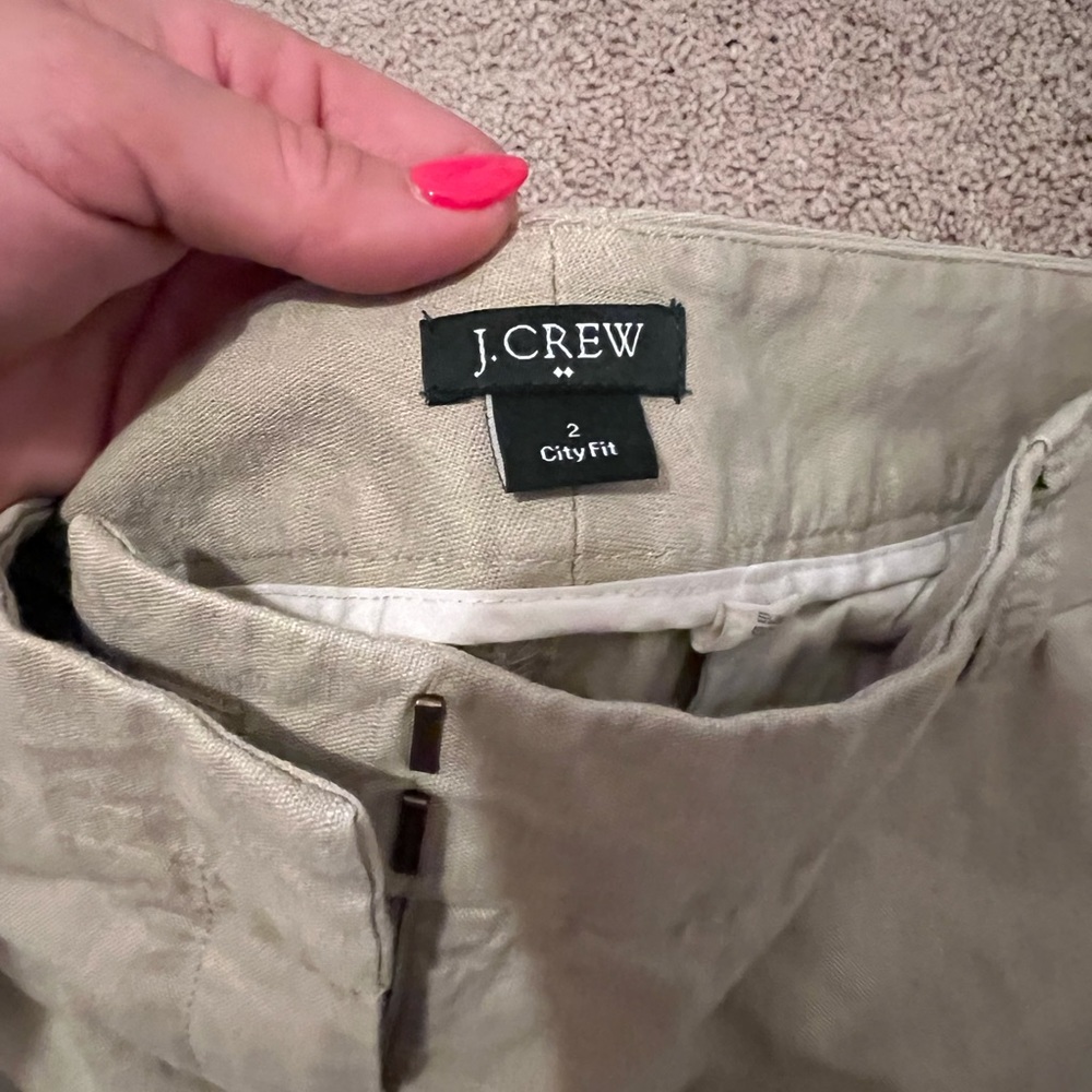 J. Crew Linen Pants City Fit Sz 2